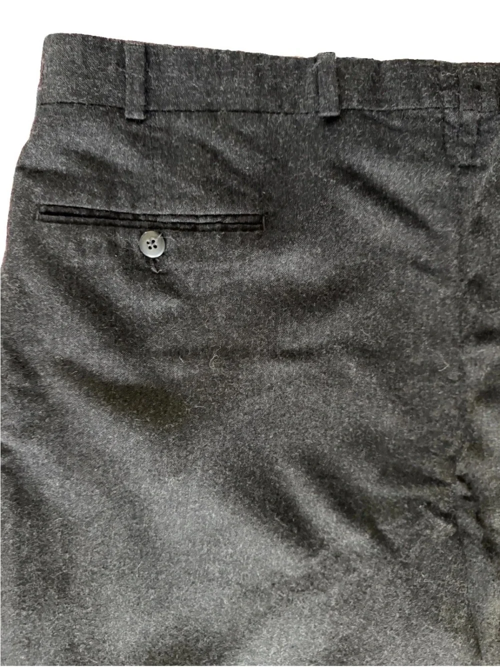 Chaps Ralph Lauren Gray Wool Pleated Trousers Made Canada Mens 36 x 27 VTG